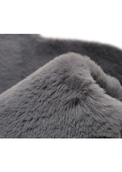 Yumuşak Yıkanabilir Tavşan Şekilli Koyu Gri Post Halı modelleri