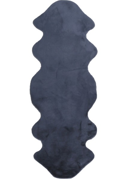 Yumuşak Yıkanabilir Koyu Gri Ikili Kuzu Post Halı