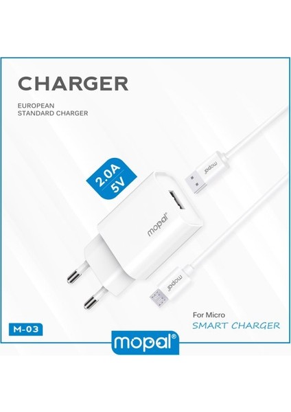 2.0A 5V Micro USB Şarj Aleti