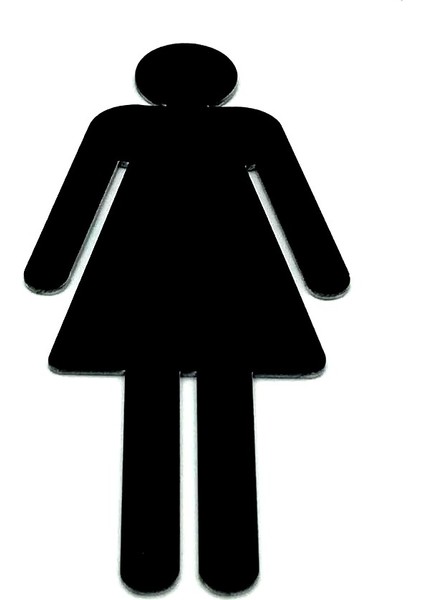 Wc Tuvalet Işareti Bayan, Kapı Yönlendirme Levhası 15 cm x 6,5 cm