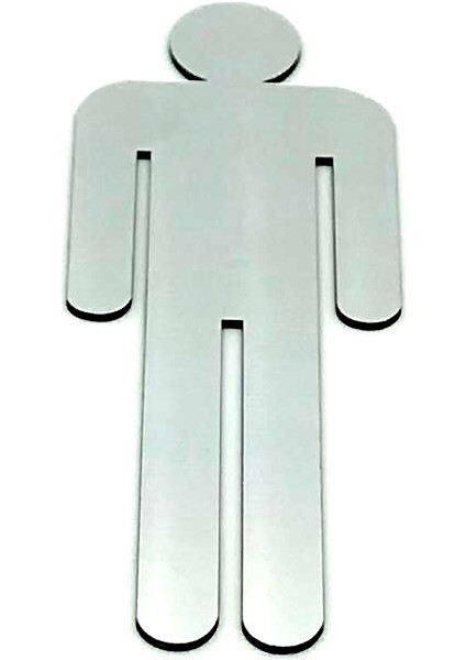 Wc Tuvalet Işareti Bay, Kapı Yönlendirme Levhası 15 cm x 5,5 cm