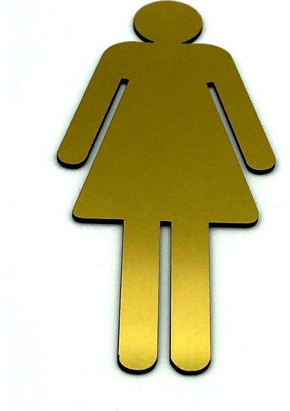 Wc Tuvalet Işareti Bayan, Kapı Yönlendirme Levhası 15 cm x 6,5 cm