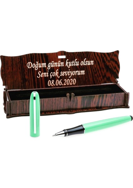 Kişiye Özel Ahşap Kutu + Roller Kalem