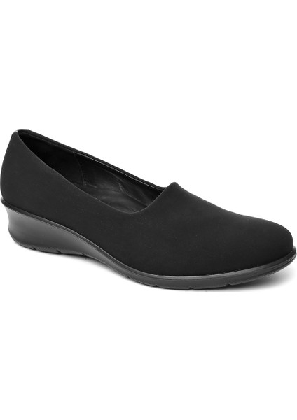 Siyah Kadın Slip On / Bağcıksız 21704351052 Felicia Black/black Textile/feather