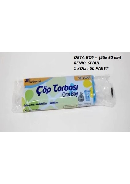 Çöp Poşeti Orta Boy 20'li x 50 Paket