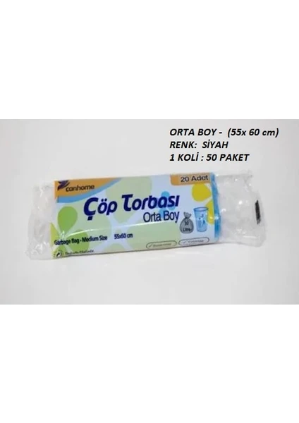 Çöp Poşeti Orta Boy 20'li x  50 Paket