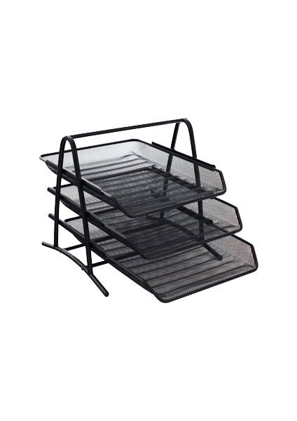 Evrak Rafı Metal 3'lü Siyah