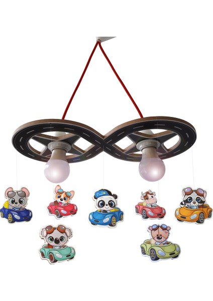 Ahşap Anımal Cars Çocuk Odası Aydınlatma fiyatları