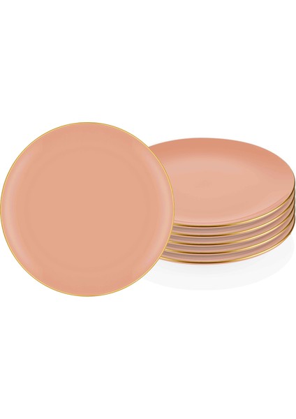 Basic Servis Tabağı 6'lı Set Somon Pembe - 26 cm
