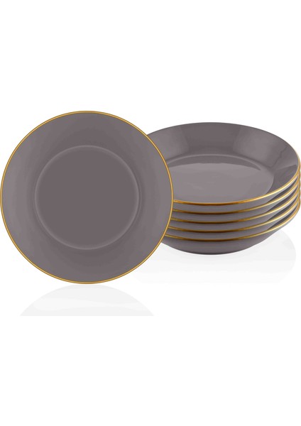 Basic Yemek Tabağı 6'lı Set Gri - 20 cm