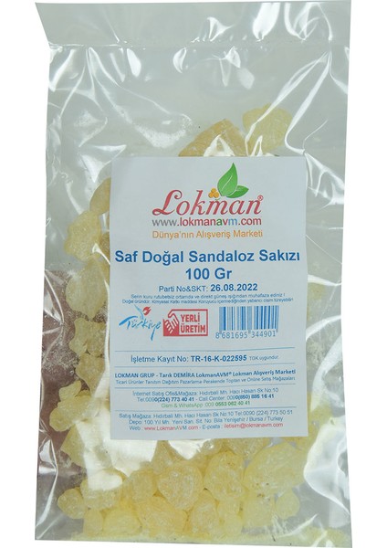 Saf Doğal Sandaloz Sakızı 100 gr