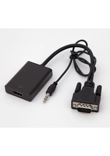 Ses Kablolu VGA To HDMI Çevirici / Dönüştürücü Kablolu Adaptör