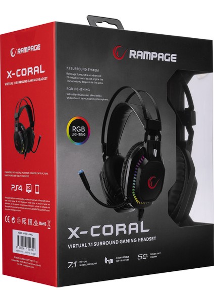 RM-K48 X-Coral Virtual 7.1 Surround Sound Oyuncu Kulaklığı