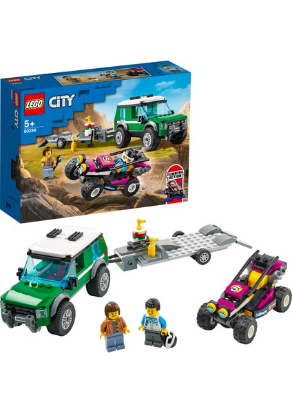 City Yarış Arabası Taşıma Aracı 60288 - Çocuklar için Oyuncak Yapım Seti(210 Parça)
