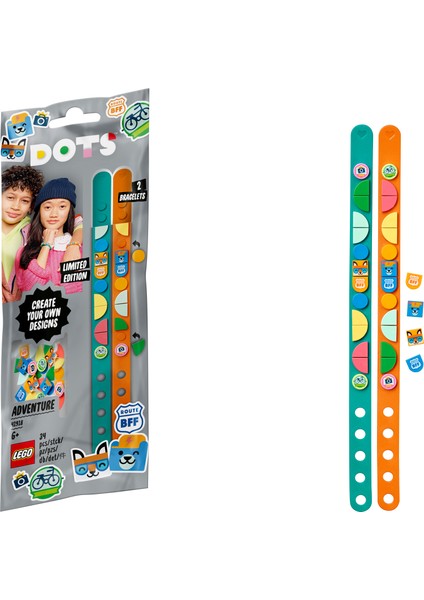 LEGO® DOTS Macera Bileklikleri 41918  - Çocuklar için Kendin Yap Oyuncak Bileklik Yapım Seti (34 Parça)