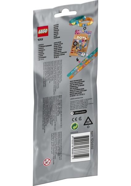 LEGO® DOTS Macera Bileklikleri 41918  - Çocuklar için Kendin Yap Oyuncak Bileklik Yapım Seti (34 Parça)