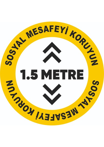 İndirim Mağazası Sosyal Mesafe Sticker Yuvarlak Yapışkanlı Yer Folyosu