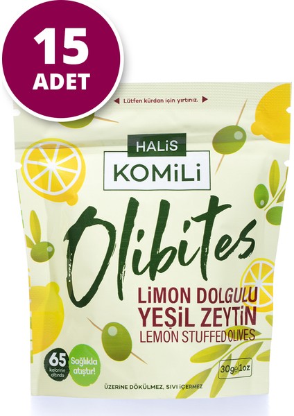 Olibites Limon Dolgulu Yeşil Zeytin 15 x 30g