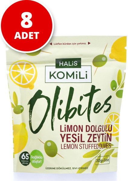 Olibites Limon Dolgulu Yeşil Zeytin 8 x 30g