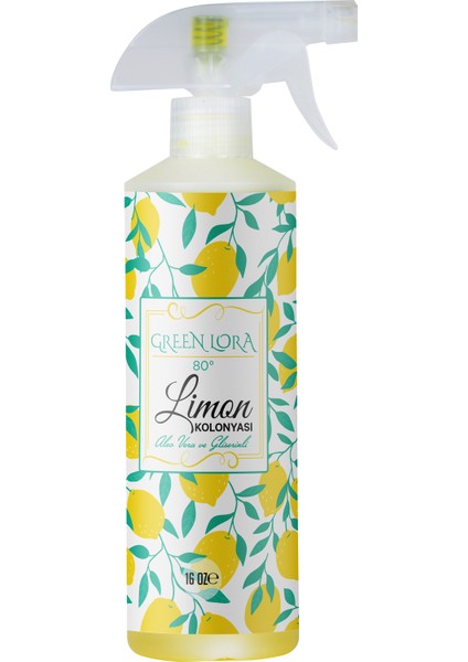 Limon Kolonyası 80° Aloe Vera ve Gliserinli 16 Oz
