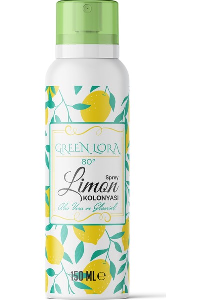Sprey Limon Kolonyası 80° Aloe Vera ve Gliserinli 150 ml