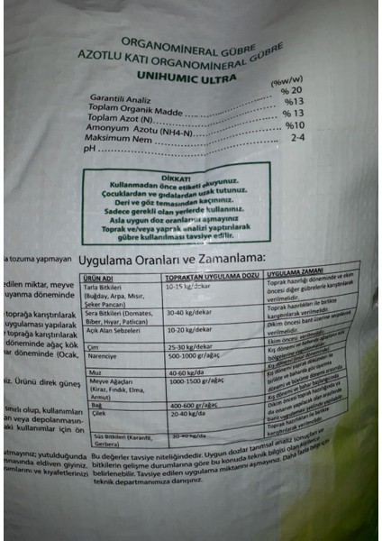 Unihumic Ultra Gübre Çim Gübresi 20 kg