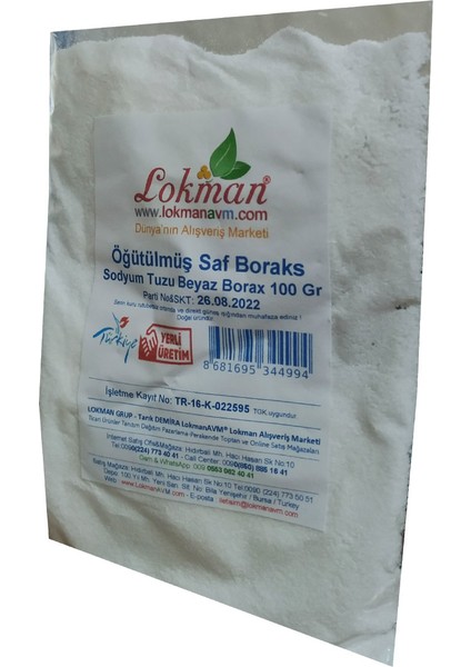 Öğütülmüş Saf Boraks Sodyum Tuzu Beyaz Borax 100 gr