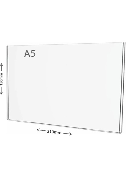 Display Malzeme Dm A5 U Tipi Yatay Masa Üstü Şefaf Pleksi Föylük
