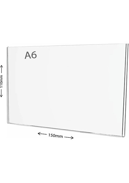 Display Malzeme Dm A6 U Tipi Yatay Masa Üstü Şefaf Pleksi Föylük
