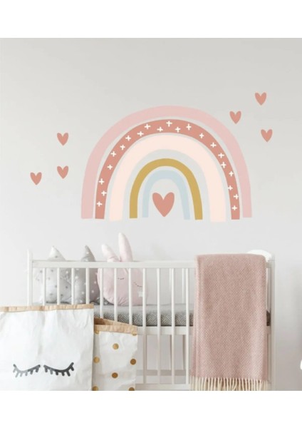 Soft Renk Kalpli Gökkuşağı Duvar Sticker Seti