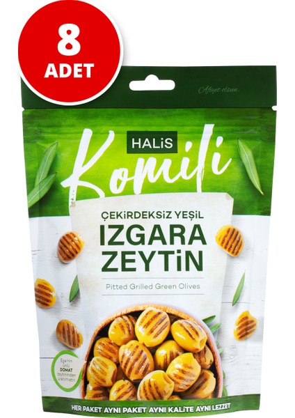 Çekirdeksiz Izgara Yeşil Zeytin 8 x 170g