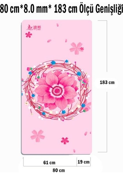 Yoga Matı ve Pilates Minderi Cennet Çiçeği 183CMX0.8CMX80CM