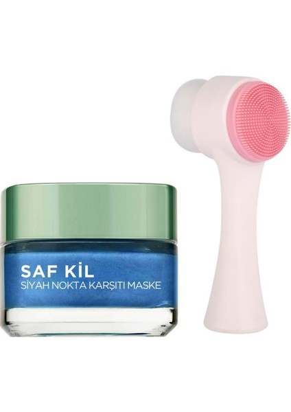 Yüz Temizleme Fırçası + Loreal Paris Saf Kil Siyah Nokta Karşıtı Maske 50 ml