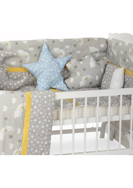 Gri Figürlü Bebek Uyku Seti 70X130 (10 Parça)