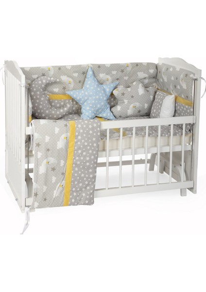 Gri Figürlü Bebek Uyku Seti 70X130 (10 Parça)