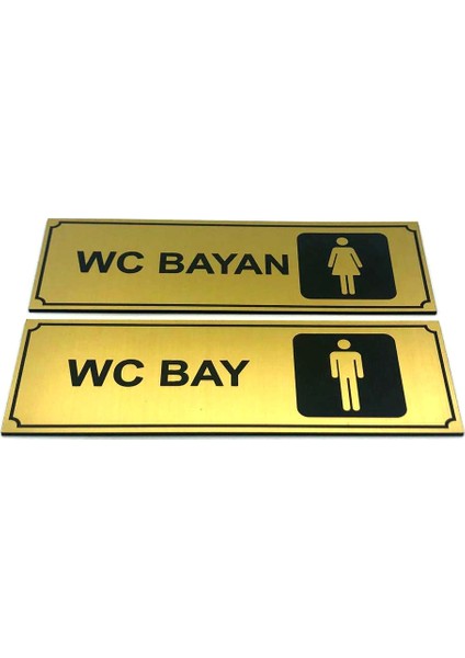 Wc Tuvalet Tabelası Bayan Bay Takım 2'li 5 cm x 15 cm