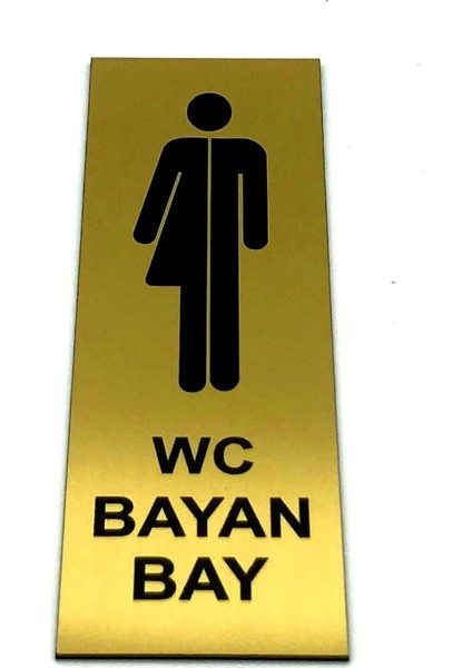 Wc Tuvalet Tabelası Bayan Bay Yönlendirme Levhası 5 cm x 15 cm