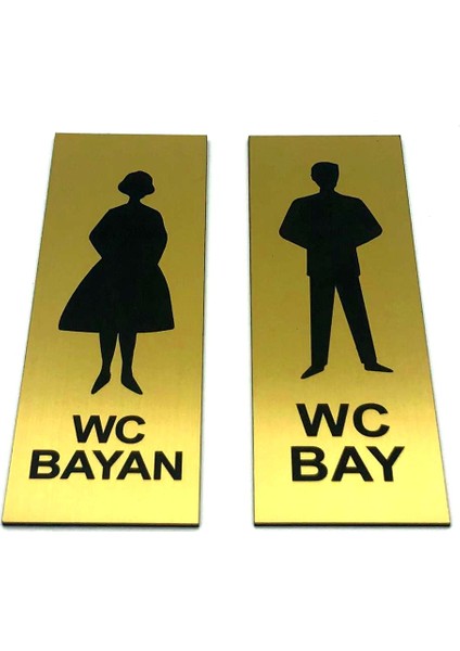 Wc Tuvalet Tabelası Bayan Bay Takım 2'li 5 cm x 15 cm