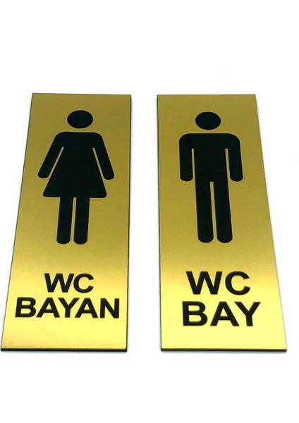 Se-Dizayn Wc Tuvalet Tabelası Bayan Bay Takım 2'li 5 cm x 15 cm