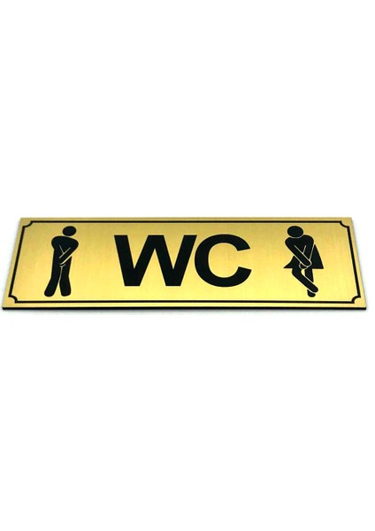 Wc Tuvalet Tabelası Bay Bayan Yönlendirme Levhası 5 cm x 15 cm