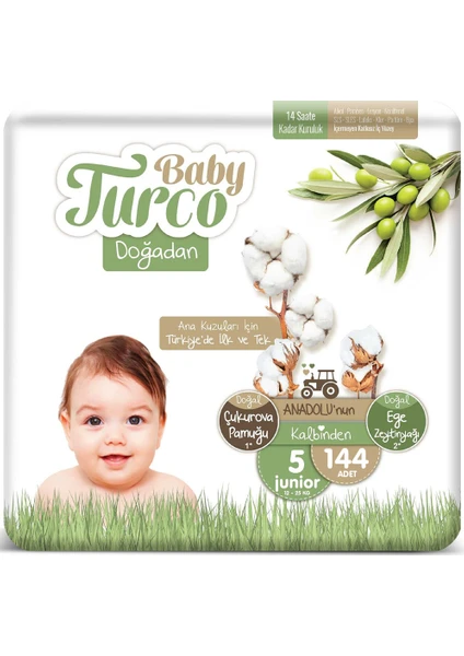 Baby Turco Doğadan 5 Numara Junıor 12-25 kg 144'LI