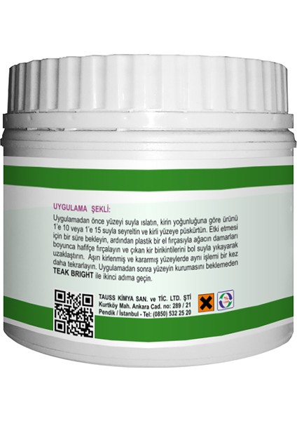 TEAK CLEANER / POWDER (Konsantre Tik Temizleme Tozu) 500 gr modelleri