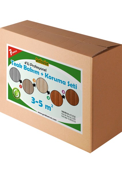 TEAK / Tik Bakım & Koruma Seti (7 parça) 3 - 5 m2 Aktif Köpük Ile Güçlendirilmiş Formül