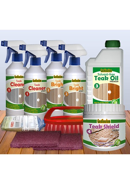 TEAK / Tik Bakım & Koruma Seti (9 parça) 6 - 10 m2 Aktif Köpük Ile Güçlendirilmiş Formül fiyatları