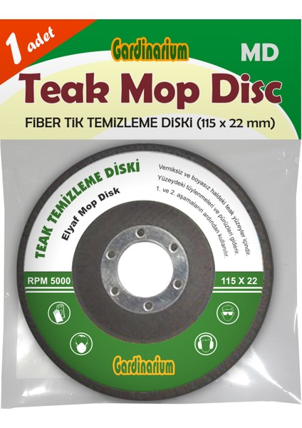 TEAK MOP DISC / MD (Tik Temizleme Diski) 115 x 22 mm