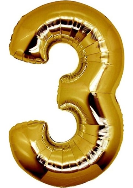 16 Inc 36 cm Folyo Balon 3 Rakam Gold