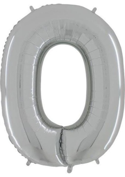 16 Inc 36 cm Folyo Balon 0 Rakam Gümüş