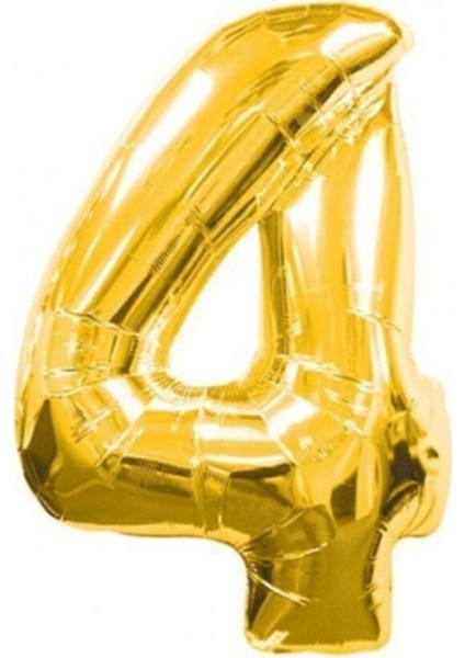 16 Inc 36 cm Folyo Balon 4 Rakam Gold