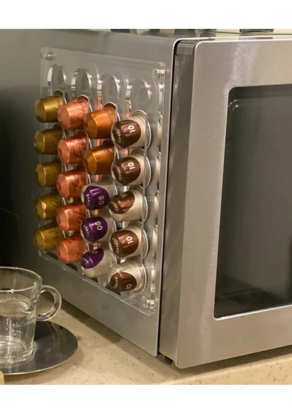 Kapsül Kahve Standı Buzdolabı Için Mıknatıslı 20 Kapsul Kapasiteli Nespresso Jacobs Uyumlu