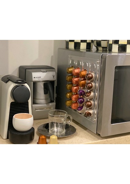 Kapsül Kahve Standı Buzdolabı Için Mıknatıslı 20 Kapsul Kapasiteli Nespresso Jacobs Uyumlu